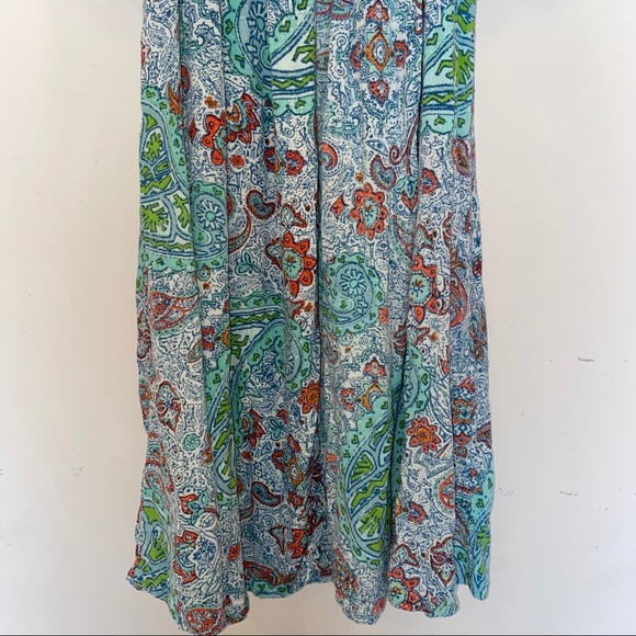 Go softly patio women’s teal patterned mumu sz S. - Picture 10 of 11